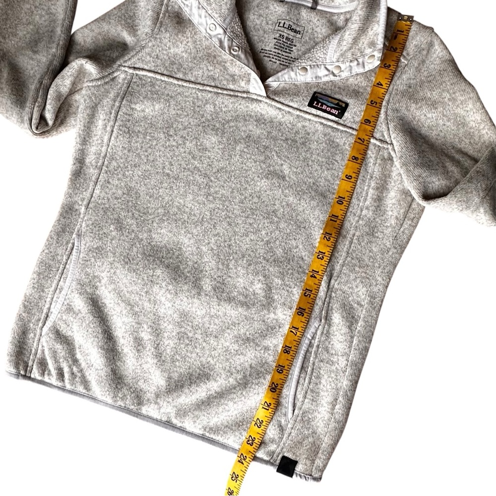 L.L.Bean Classic Outdoorsy Gorpcore Sweater Fleece Pullover - Tan/Oatmeal - XS - Picture 7 of 7